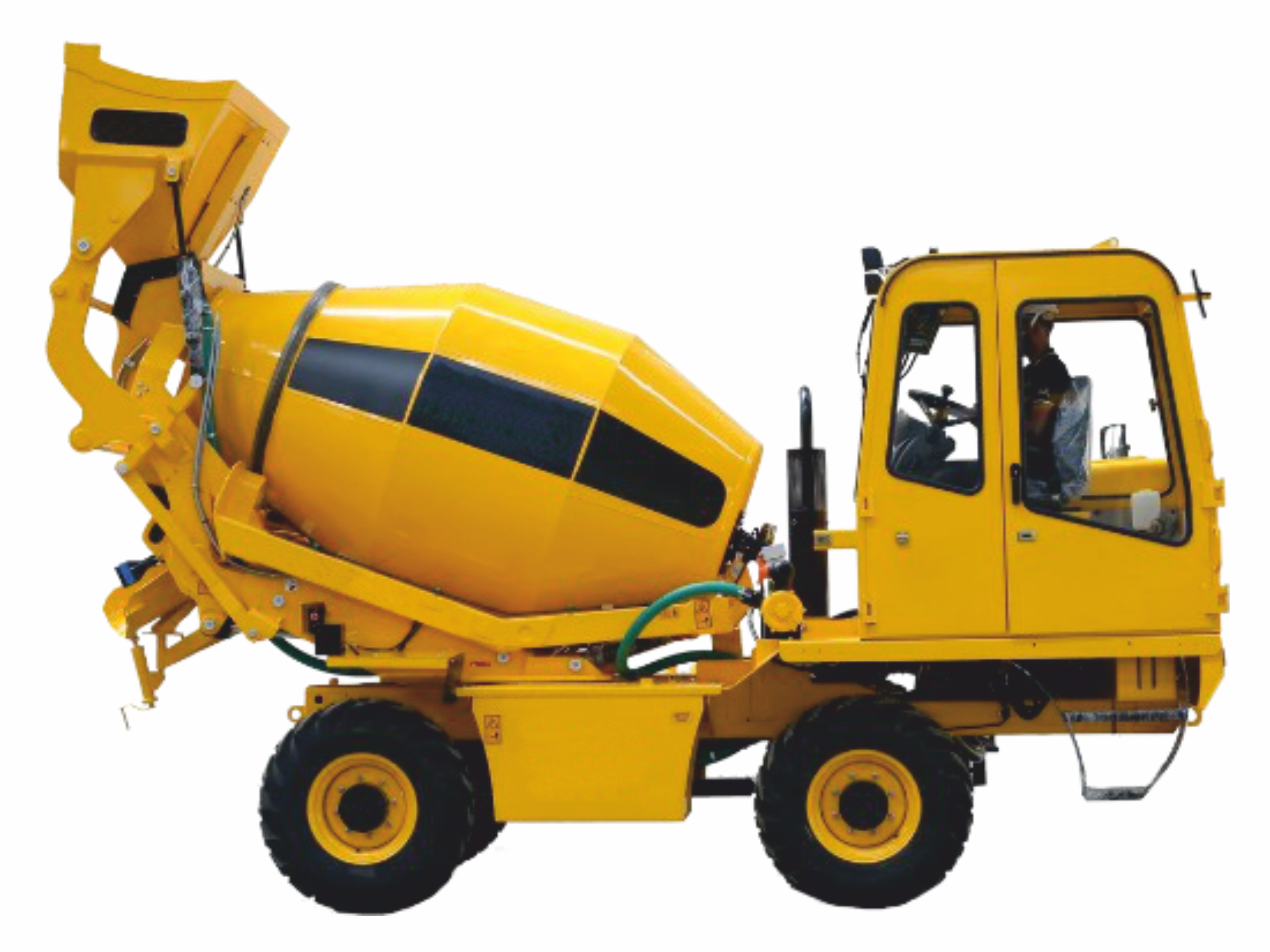 Self-loading construction mixer